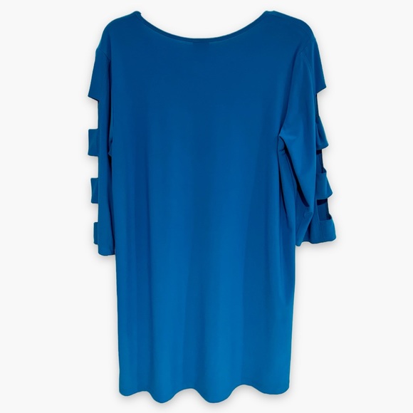 Clara Sunwoo | Ladder Sleeve Tunic Turquoise Spandex Size Large - Picture 3 of 5